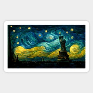 Statue of liberty like starry night Sticker